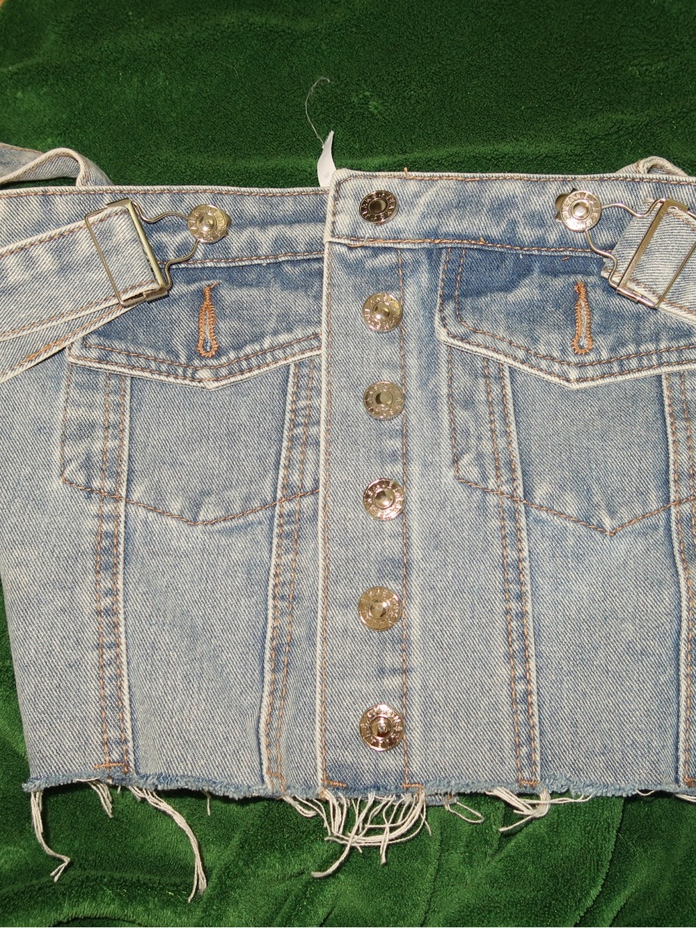 Light Blue Denim Corset-Style Jeans Top - Picture 6 of 8